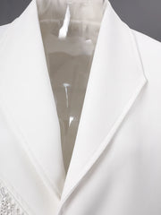 Floral Appliqué Beaded Blazer