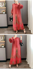 Luxury Ruffle Floral Pleat Dress