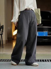 Women's Casual Elegance Luxe Pleated Wide Leg Pants