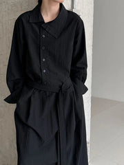 Luxe Cotton Blend Belted Dress
