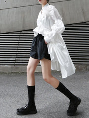 Casual Chic Asymmetrical Pleated Blouse