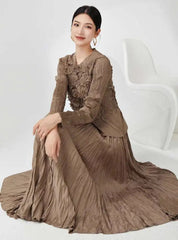 2-Piece Crinkled Pleats Skirt Set