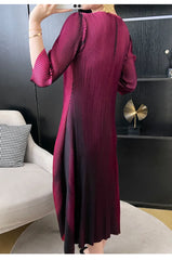 Couture Truly Pleated Midi Dress - 3/4 Sleeves