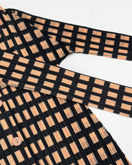 Luxury Pleated Grid  Blouse
