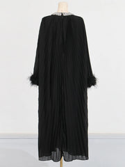 Couture Pleated Midi Dress - Diamonds & Feathers