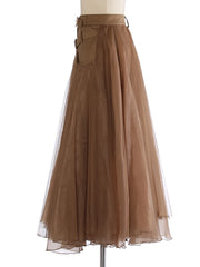 Luxury Tulle Mesh Buckle Skirt