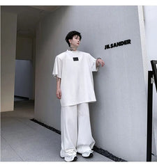 Men's Oversized Sequin Shirt and Wide-Leg Pants Set