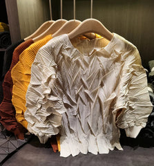 Sculptural Pleated Crinkle Top