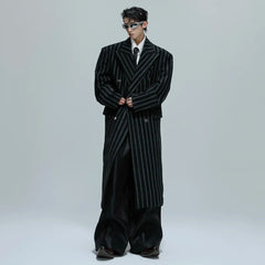 Men's Wool-Blend Pinstripe Overcoat