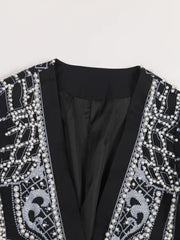 Luxe Pearl-Embellished Blazer