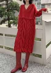 Premium 3D Cable Knit Dress