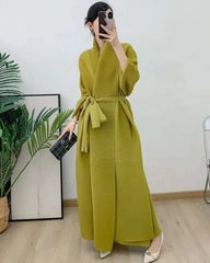 Luxury Plissé Longline Coat