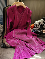 Elegant Pleated Duster Dress