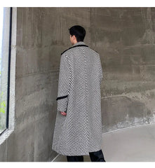 Men's Essential Tweed Long Trench Coat