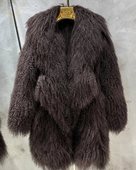 Couture Curly Lamb Fur Coat