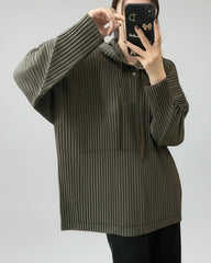 Signature Thick Pleated Hoodie