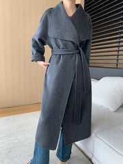 Luxury Wool-Blend Open Coat
