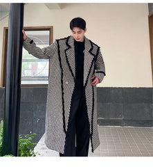 Men's Essential Tweed Long Trench Coat