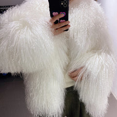 Tibetan Mongolian Lamb Fur Coat