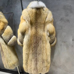 Full-Length Gold Fox Fur Coat