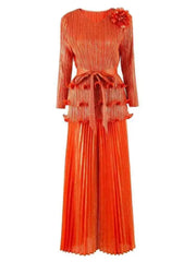 Luxury Formal Pleated Pants Set