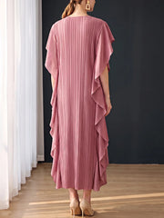 Luxury Plissé Ruffle Kaftan Dress