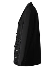 Feather Beaded Oversized Blazer