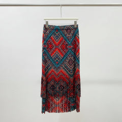 Luxury Pleated Fringe Skirt