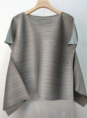 Asymmetric Draped Plissé Top