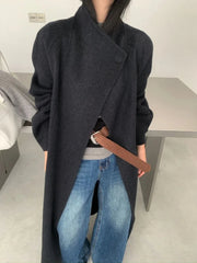 Luxury Wool-Blend Long Coat