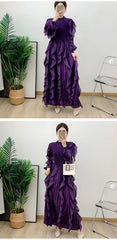 Truly Plissé Ruffle Dress