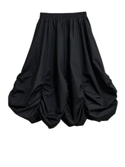 Luxury Black Unique Voluminous Scrunch Skirt