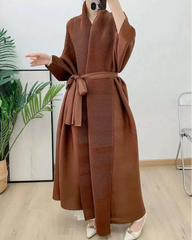 Luxury Plissé Longline Coat