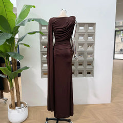 Luxury One-Shoulder Ruched Dress
