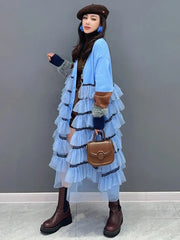 Vintage Haute Couture Powder Blue Cake Knit Cardigan