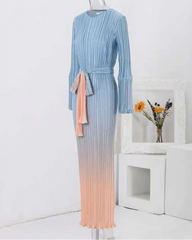 Elegant Ombre Plissé Dress