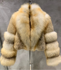 Couture Cropped Fox Fur Jacket