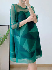 Geometric Pleated Tunic Top