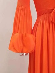Elegant Fringe Hem Plissé Dress