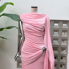 Luxury One-Shoulder Ruched Dress