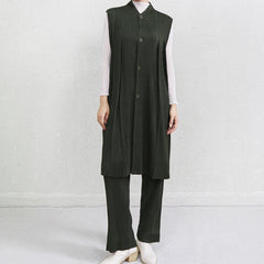 Truly Pleated Longline Vest & Trousers