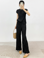 Luxury Petite Plisse Pant Suit