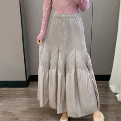 Elegant Pleated Two-Tone Skirt