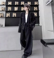 Men's Luxury Denim Blazer Pants Set