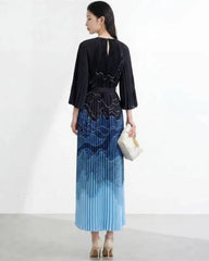 Luxury Plisse Ombre Dress