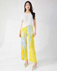 Travel Plissé Wide-Leg Pants