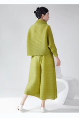 Truly Plissé Wide Leg Pant Set