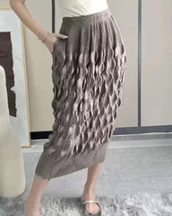 Elegant Bubble  Pleats Skirt