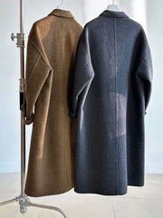 Women's Luxe Wool Long Zip-Up Oversized Coat