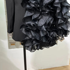 Luxury Ruffled Asymmetric Blazer